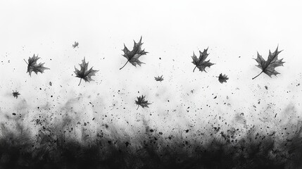 Autumn leaves in wind