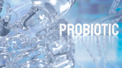 The Probiotic text on sci background for health concept 3d Rendering..