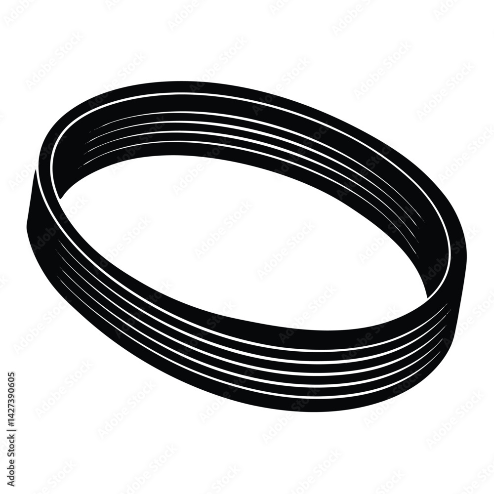 Poster isolated black vector tailer element elastic band with white background