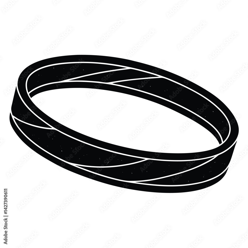 Poster isolated black vector tailer element elastic band with white background