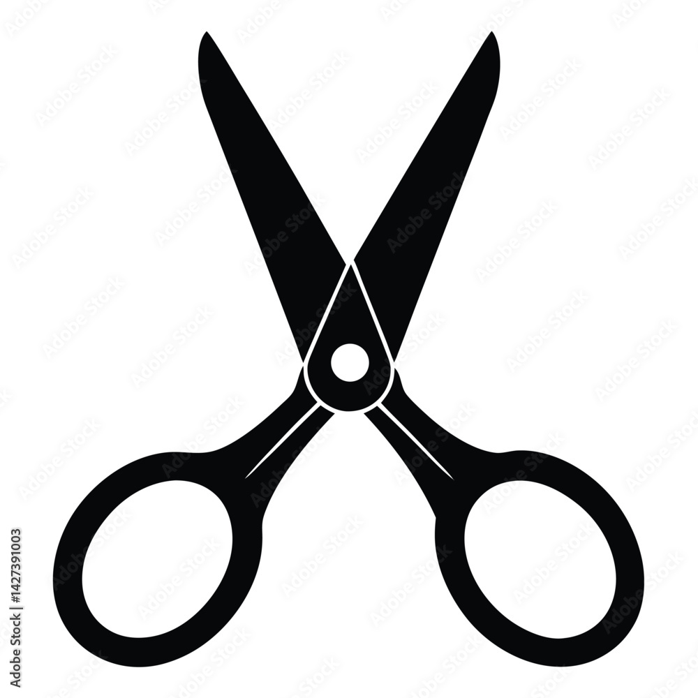 Aufkleber isolated black vector tailer element fabric scissors with white background