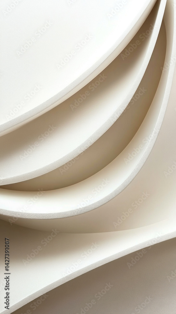 Poster The image is a close up of a white fabric with a pattern. The fabric is folded into a series of triangles, creating a sense of depth and texture. Scene is one of elegance and sophistication