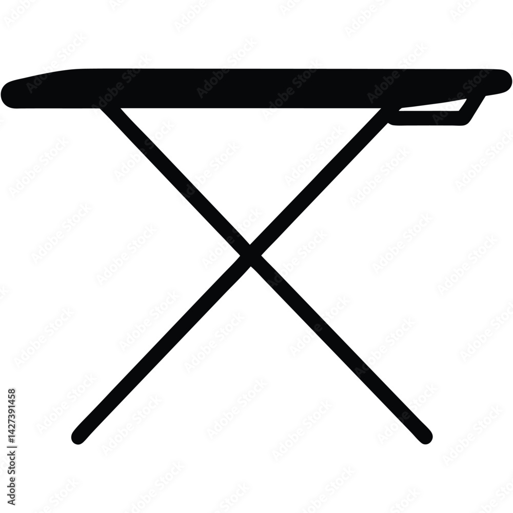 Poster isolated black vector tailer element ironing board with white background