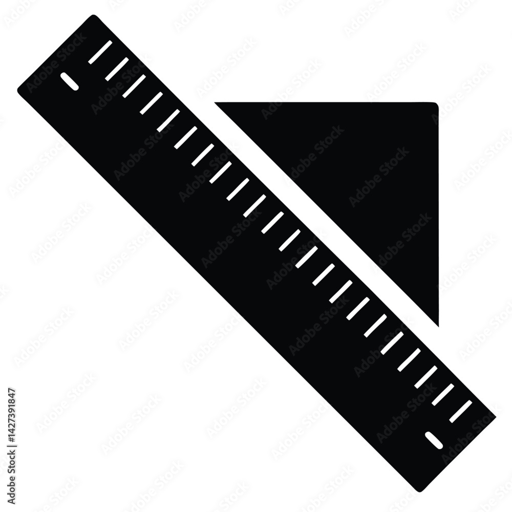 Aufkleber isolated black vector tailer element measuring tool hip curve ruler with white background
