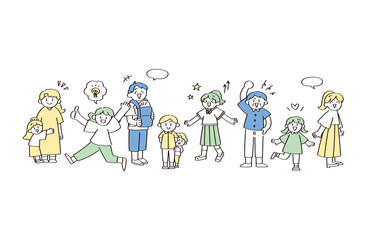 ポジティブな人のイラストセット