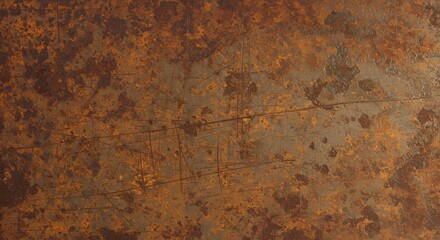 Rusted Metal Texture Background with Scratches and Corrosion Damage
