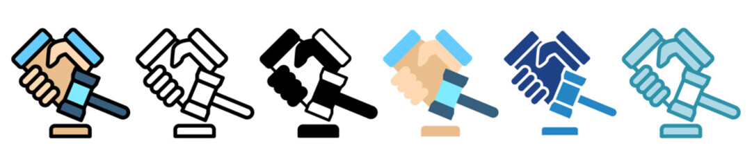 Dispute Claim multi style, mini illustration icon set. outline, flat, glyph, line color. vector for UI, UX, app and web, digital or print, related to Taxation, finance, audit and more.