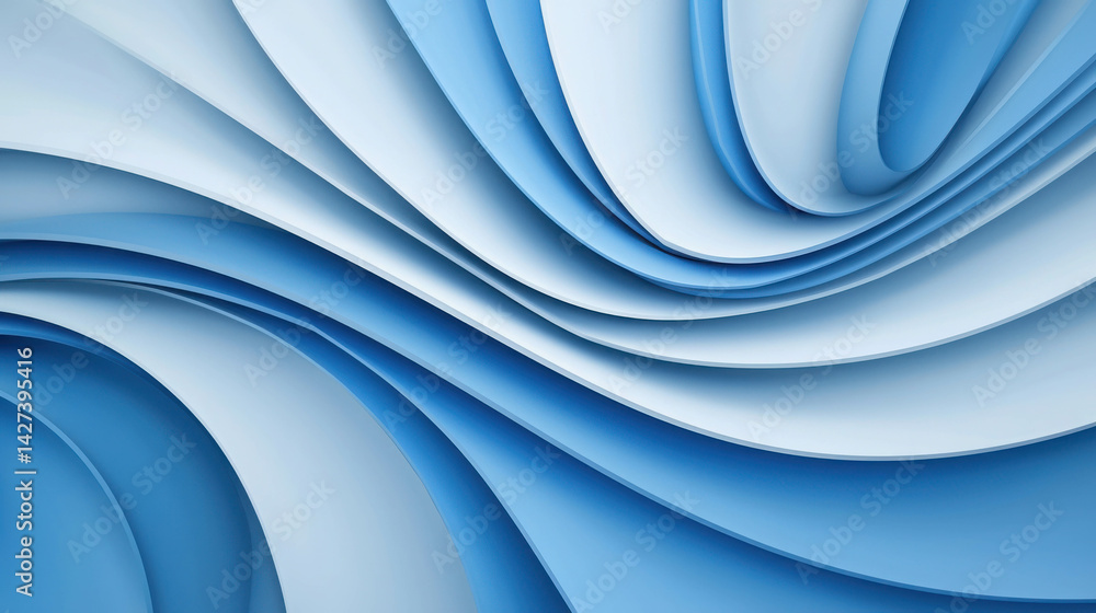 Poster soft blue waves flowing in fluid motion abstract background design for creative projects