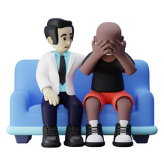 3D Mental Support Illustration