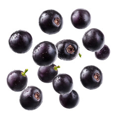 Juicy Blackcurrants Falling Dark Background Fresh Fruit