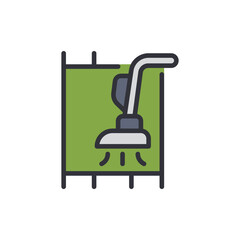 Carpet cleaning colored icons, minimalist vector illustration ,simple transparent graphic element .Isolated on white background