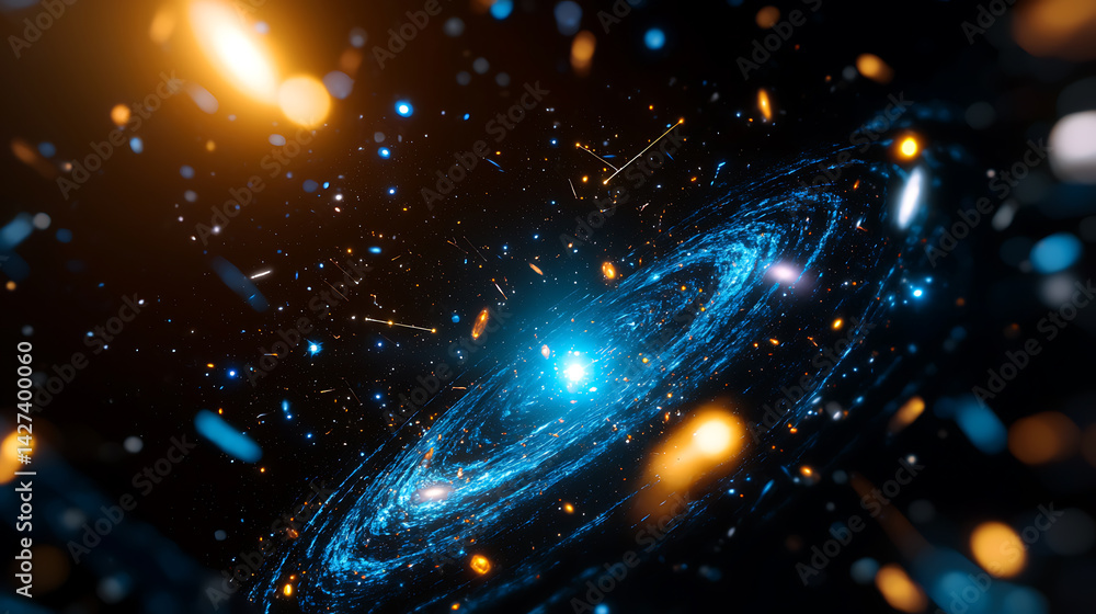 Poster cosmic energy explosion outer space digital art interstellar environment abstract viewpoint universe