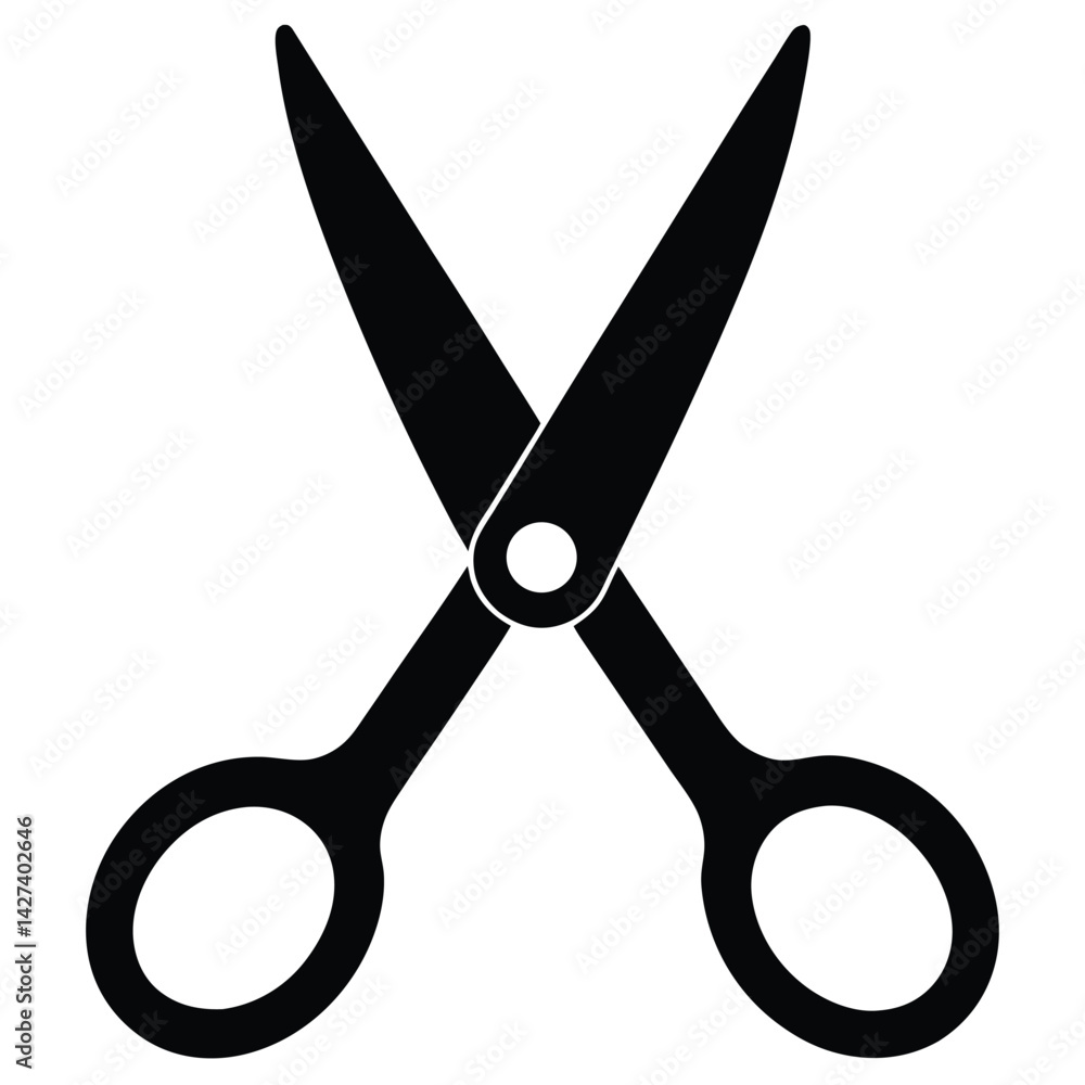 Poster isolated black vector tailer element pinking shears with white background