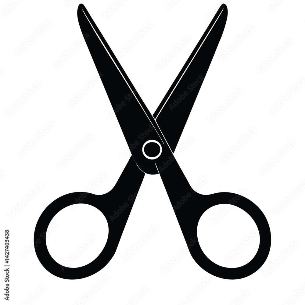 Aufkleber isolated black vector tailer element scissor sharpener with white background