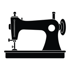Isolated Black vector Tailer Element sewing machine With White Background
