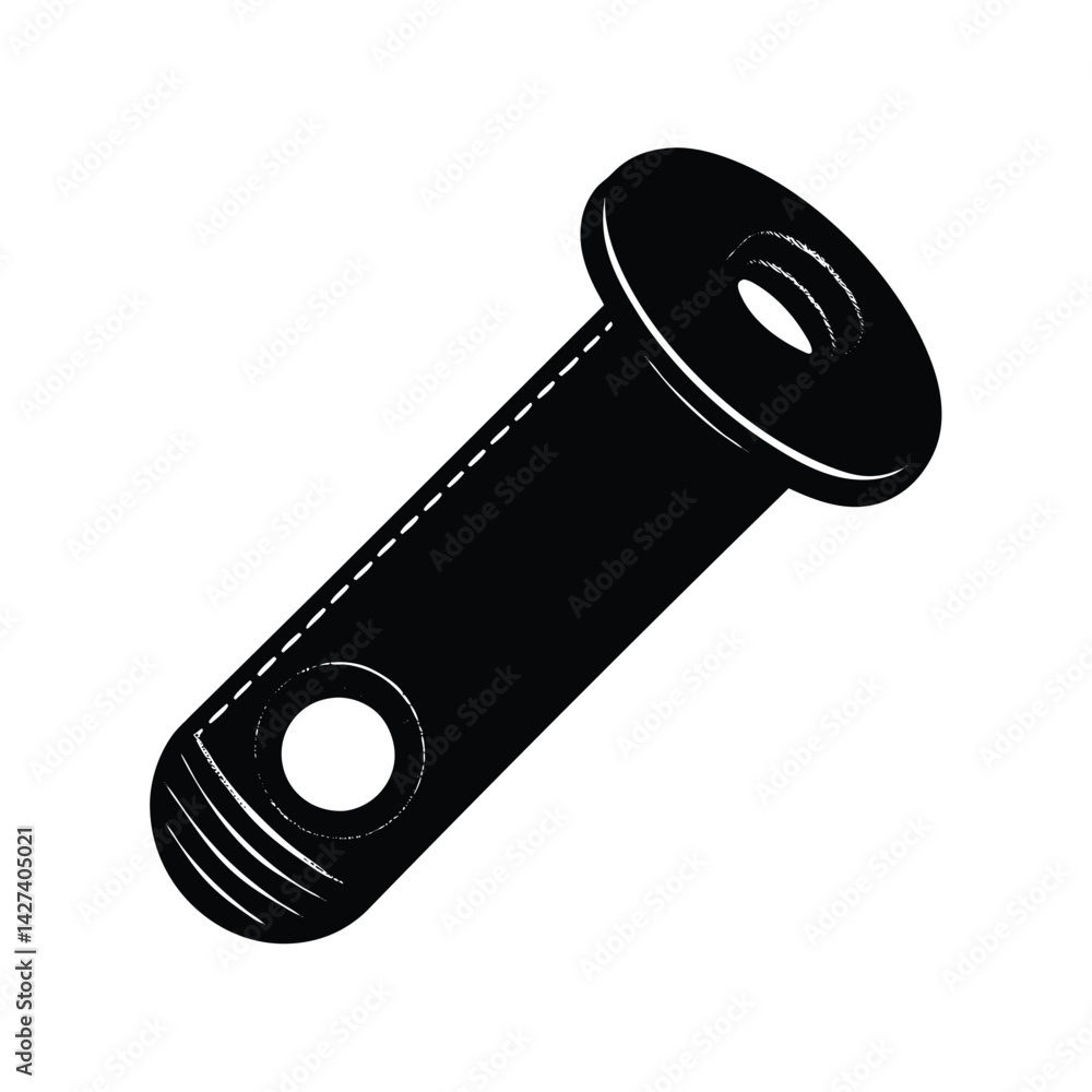 Poster isolated black vector tailer element snap fastener with white background