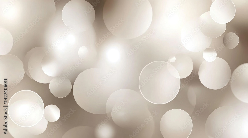 Poster a blurry image of circles in various sizes. the circles are scattered throughout the image, with som