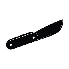 Isolated Black vector Tailer Element tailor s knife  With White Background