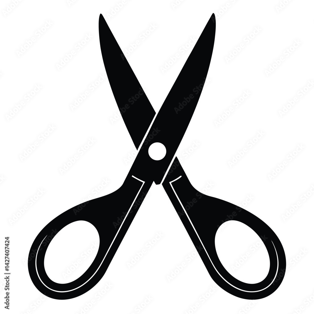 Poster isolated black vector tailer element thread snips with white background