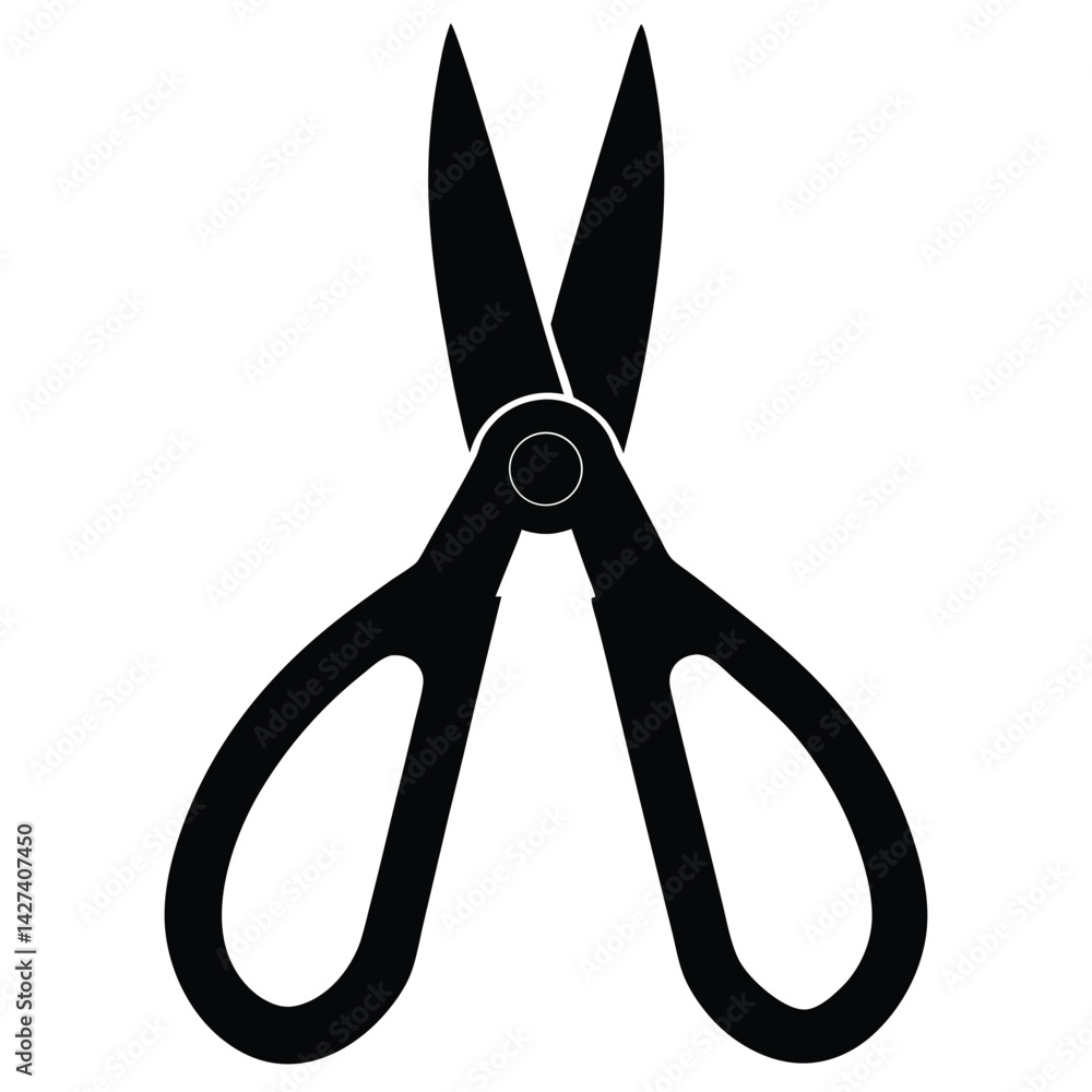 Poster isolated black vector tailer element thread snips with white background