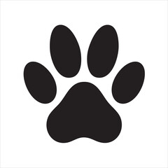 Paw print in sleek black silhouette