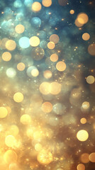 A blurry image of yellow and blue circles with a gold background. The circles are scattered and overlapping, creating a sense of movement and energy. The image evokes a feeling of excitement and joy