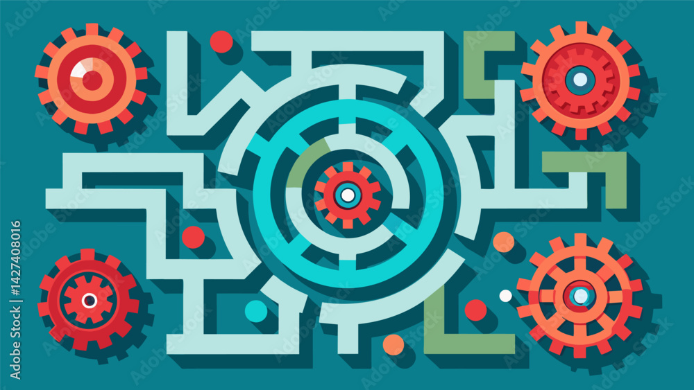 Aufkleber a maze of gears representing the complexity and confusion that many borrowers face when dealing with