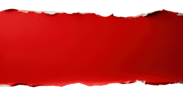 Torn red paper with shadow. Isolated