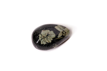 Peony blossom stone isolated on white background. Rare precious stone from Luoyang China