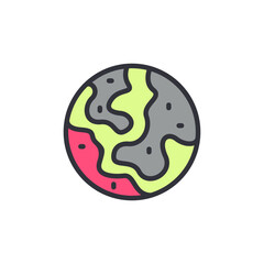 Planet colored icons, minimalist vector illustration ,simple transparent graphic element .Isolated on white background