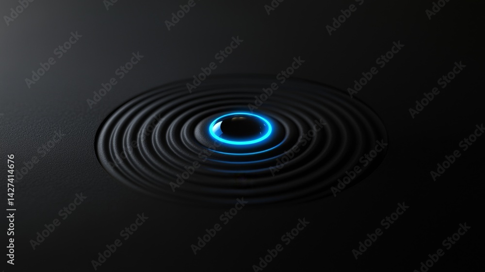 Aufkleber a serene digital display showing concentric ripples and a glowing central point.