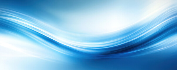 Fototapeta premium A blue wave with a white background. The blue color is very bright and the wave is very long