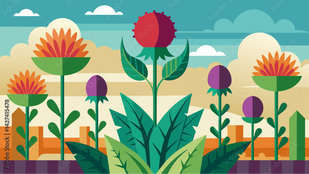 Poster a section of the garden filled with sharp thistles and ly bushes reminding visitors of the principle
