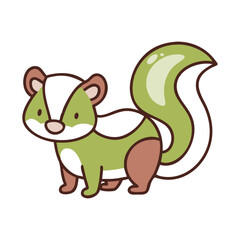 A colorful skunk animal design