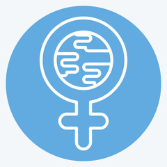 Icon Female. related to World Peace symbol. blue eyes style. design editable