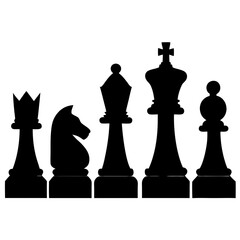 Silhouette Vector Classic Chess Pieces