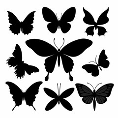 Fototapeta premium Black Butterfly Silhouettes Collection