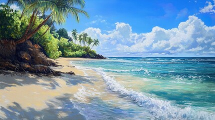 Serene Tropical Beach Paradise: A Vibrant Coastal Escape