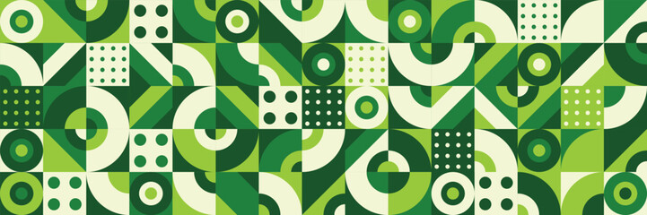 modern green geometric shapes mosaic design pattern background
