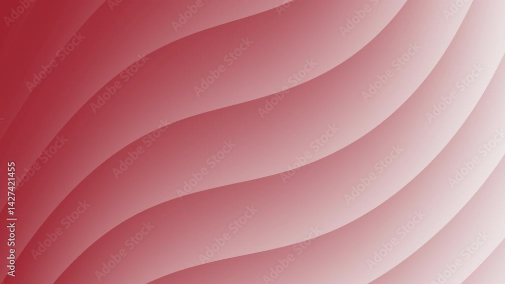 Poster a series of smooth, flowing waves in varying shades of red create a soft, abstract background.