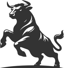Angry bull angus cattle vector silhouette