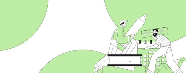 Education and learning people flat vector concept hand drawn illustration
