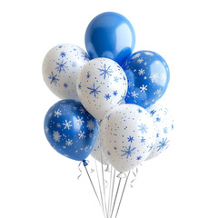 Festive Winter Balloons Blue White Snowflakes Celebration,