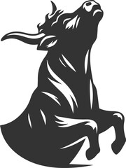 Angry bull angus cattle vector silhouette