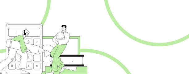 Education and learning people flat vector concept hand drawn illustration
