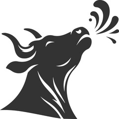 Angry bull angus cattle vector silhouette