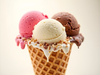 Trio of Ice Cream Delight: A Sweet Symphony