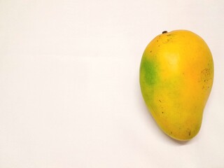 mango on white background with free writing space. 