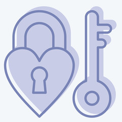 Icon Love Lock. related to World Peace symbol. two tone style. design editable