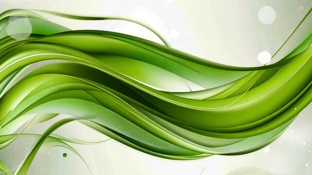 Vibrant Abstract Design Flowing Green Waves and Soft Light Create Movement and Tranquility in Artistic Backgrounds